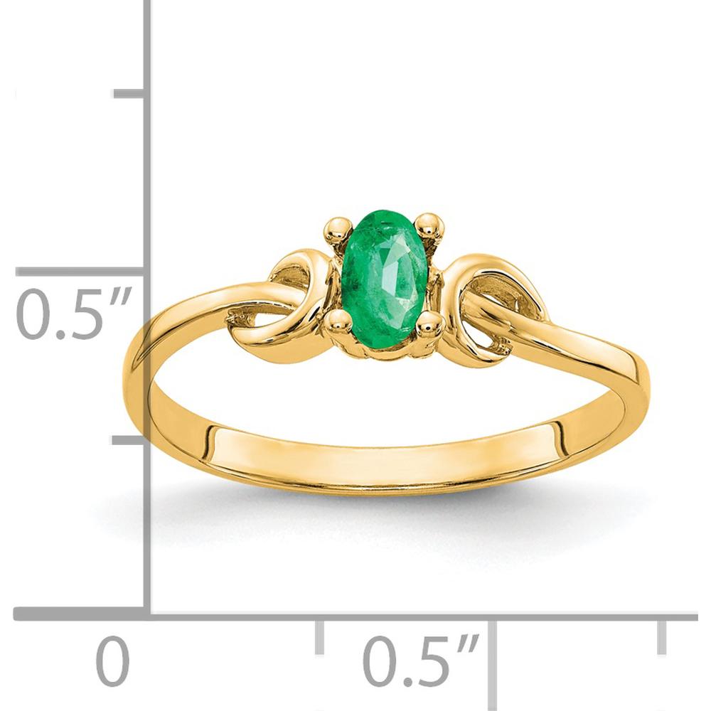 14K Yellow Gold 5x3mm Oval Emerald Ring - 0.25 Carat Total Emerald Weight by Monteluci Fine Jewelry