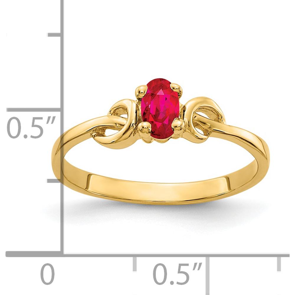 14K Yellow Gold 5x3mm Oval Ruby Ring - 0.32 Carat Total Ruby Weight by Monteluci Fine Jewelry