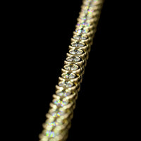 14K Yellow Gold 6.09 Carats Tennis Necklace with Bezel Set Round Lab Diamonds - 117 Stones, E-F Color, VS Clarity - Covaloro Fine Jewelry