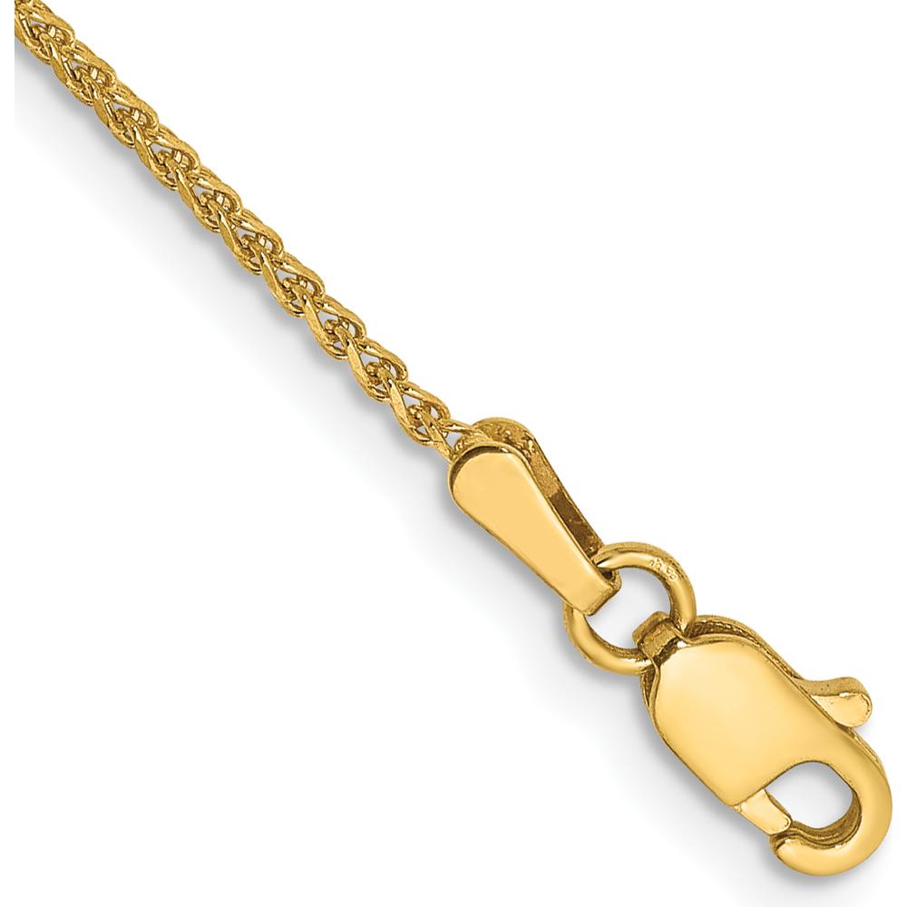 14K Yellow Gold 6" 1.25mm Diamond-Cut Spiga Chain Bracelet - Polished Finish by Oro Pregiato