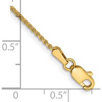 14K Yellow Gold 6" 1.25mm Diamond-Cut Spiga Chain Bracelet - Polished Finish by Oro Pregiato
