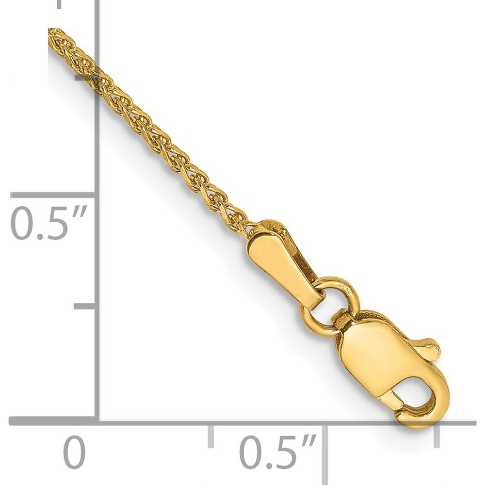 14K Yellow Gold 6" 1.25mm Diamond-Cut Spiga Chain Bracelet - Polished Finish by Oro Pregiato