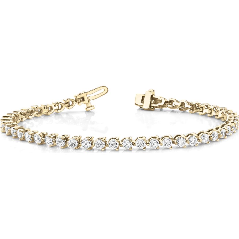 14K Yellow Gold 6 1/6 Carat Lab Diamond In-Line Prong Set Bracelet by Robinson's Jewelers