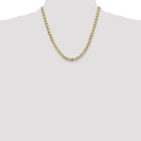 14K Yellow Gold 6.25mm Semi-Solid Anchor Chain - 20 Inches by Oro Pregiato