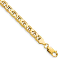 14K Yellow Gold 6.25mm Semi-Solid Anchor Chain Bracelet - 8 Inches by Oro Pregiato