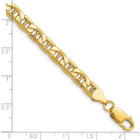 14K Yellow Gold 6.25mm Semi-Solid Anchor Chain Bracelet - 8 Inches by Oro Pregiato