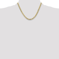 14K Yellow Gold 6.25mm Semi-Solid Anchor Chain Necklace - 18 Inches by Oro Pregiato