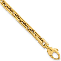 14K Yellow Gold 6.2mm Polished Fancy Square Link Bracelet - 7.25" Length by 0