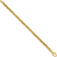 14K Yellow Gold 6.2mm Polished Fancy Square Link Bracelet - 7.25" Length by 0
