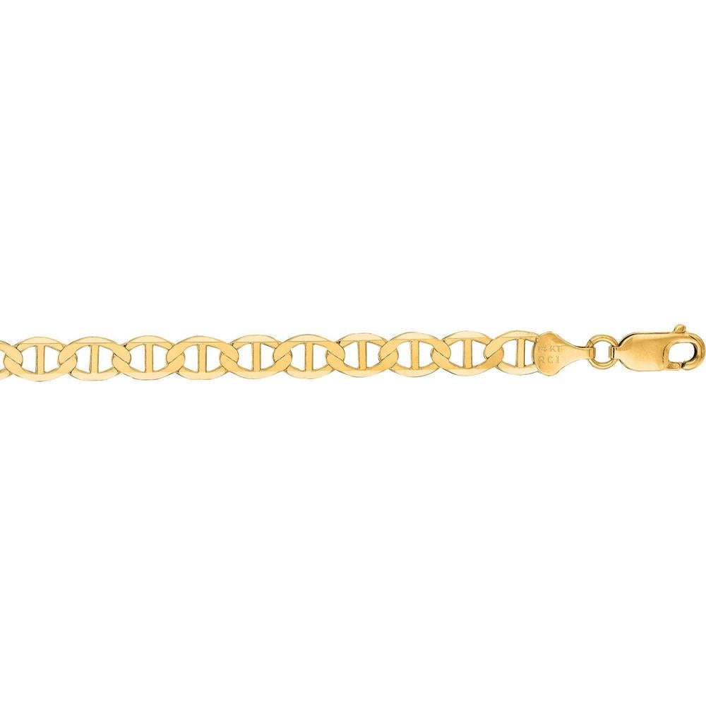 14K Yellow Gold 6.3mm Mariner Chain Bracelet - 8.5" by Orozza Fine Jewelry