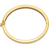 14K Yellow Gold 6.3mm Polished Solid Hinged Oval Bangle Bracelet by Oro Pregiato
