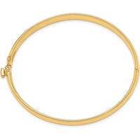 14K Yellow Gold 6.4mm Polished Solid Hinged Oval Bangle Bracelet by Oro Pregiato
