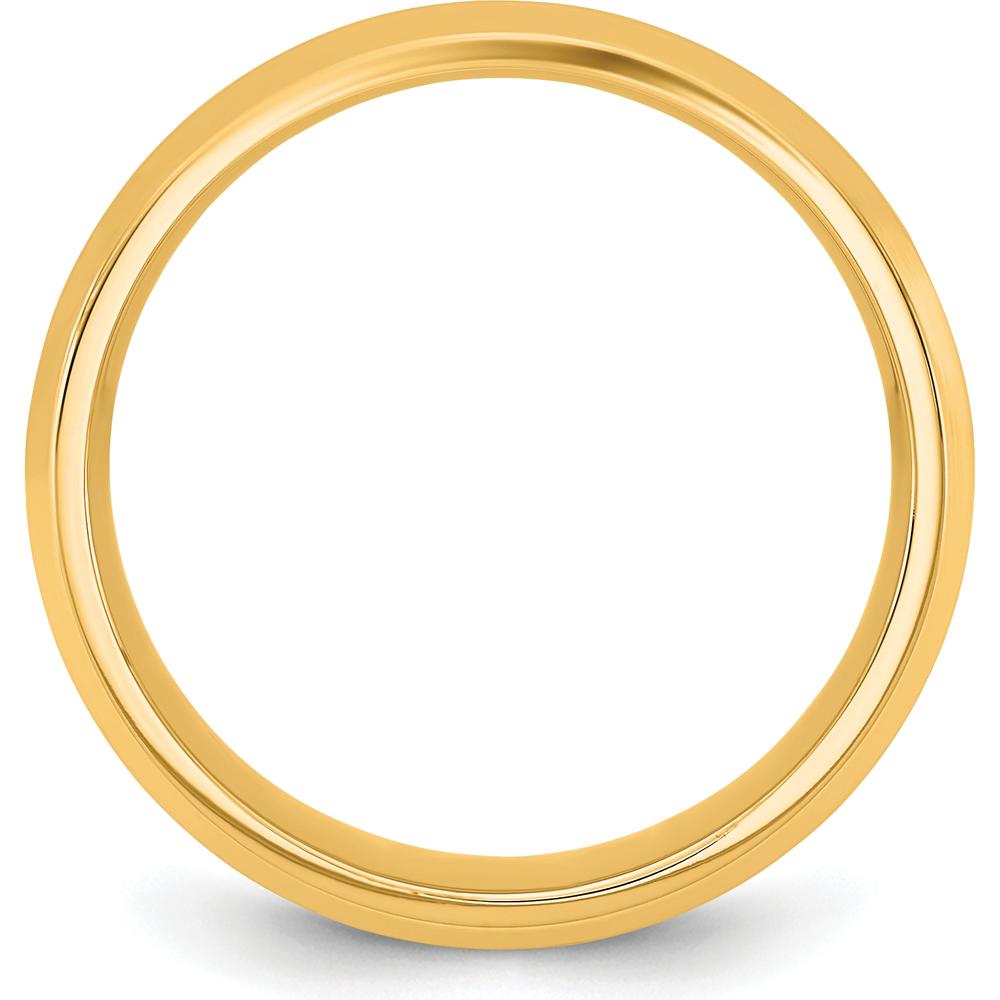 14K Yellow Gold 6.5mm Bevel Edge Comfort Fit Wedding Band - Unisex, Polished Finish by Luciano & Cie