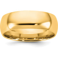 14K Yellow Gold 6.5mm Comfort Fit Domed Wedding Band - Polished Finish by Luciano & Cie