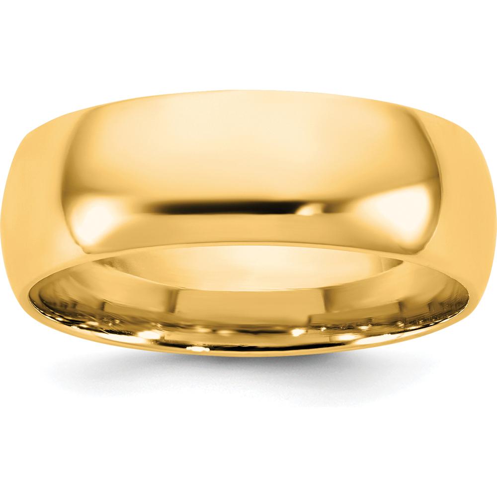 14K Yellow Gold 6.5mm Comfort Fit Domed Wedding Band - Polished Finish by Luciano & Cie