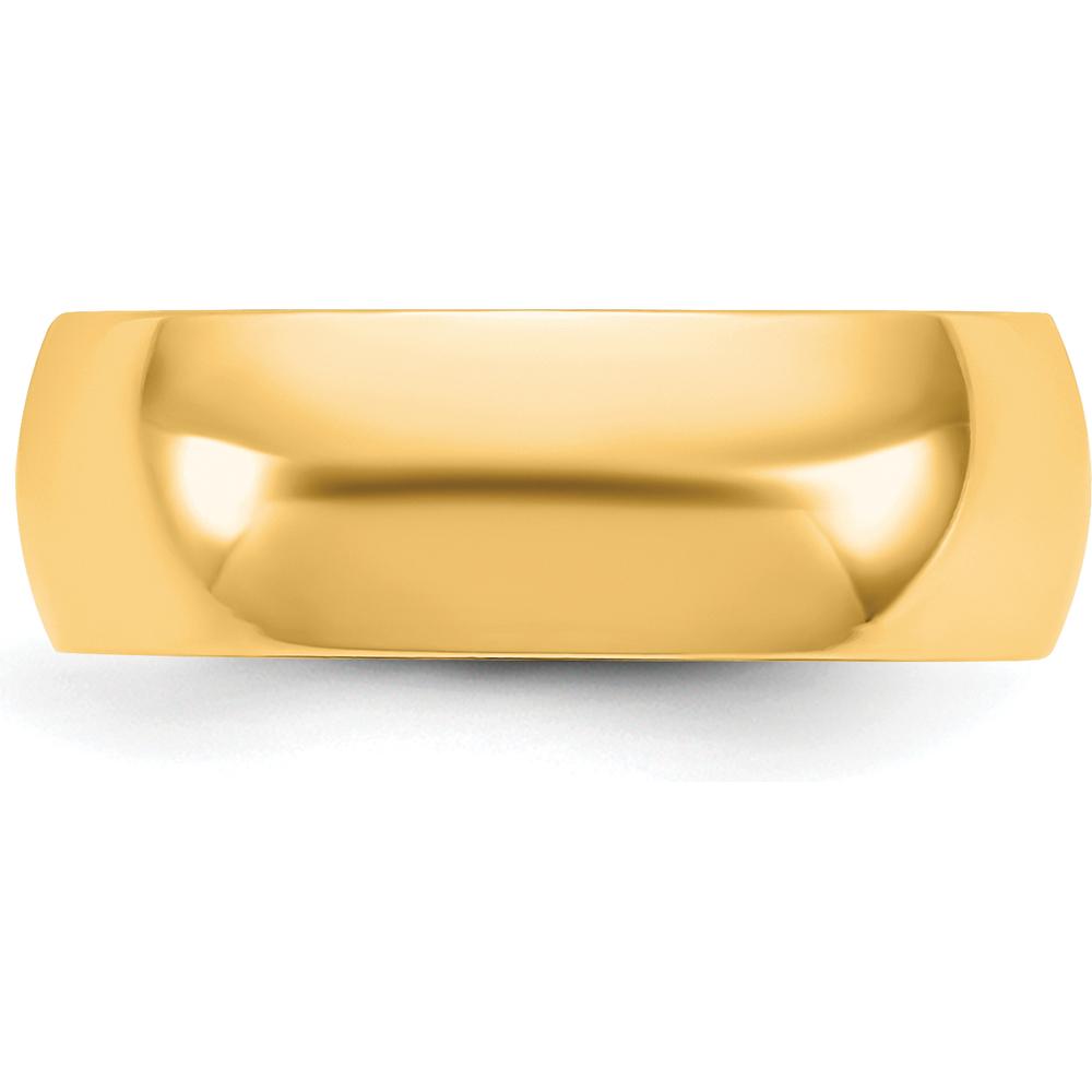 14K Yellow Gold 6.5mm Comfort Fit Domed Wedding Band - Polished Finish by Luciano & Cie