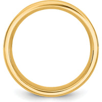 14K Yellow Gold 6.5mm Comfort Fit Flat Wedding Band - Solid Yellow Gold Unisex Ring by Luciano & Cie