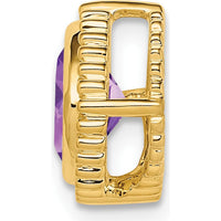 14K Yellow Gold 6.5mm Cushion Cut Amethyst Beaded Edge Pendant - 1.1 Carat Total Amethyst Weight by Lumare Gioia