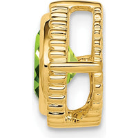14K Yellow Gold 6.5mm Cushion Cut Peridot Beaded Edge Pendant - 1.2 Carat Total Gemstone Weight by Lumare Gioia