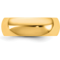 14K Yellow Gold 6.5mm Domed Comfort Fit Wedding Band - Engravable by Luciano & Cie