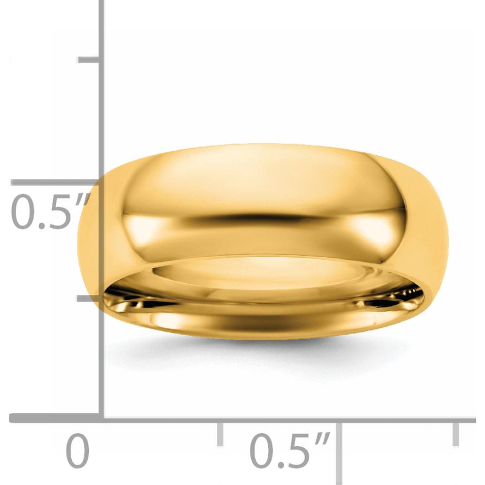 14K Yellow Gold 6.5mm Domed Comfort Fit Wedding Band - Engravable by Luciano & Cie