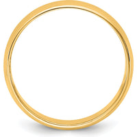 14K Yellow Gold 6.5mm Domed Milgrain Wedding Band - Polished Finish by Luciano & Cie
