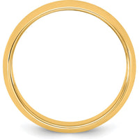 14K Yellow Gold 6.5mm Half Round Domed Wedding Band - Engravable by Luciano & Cie