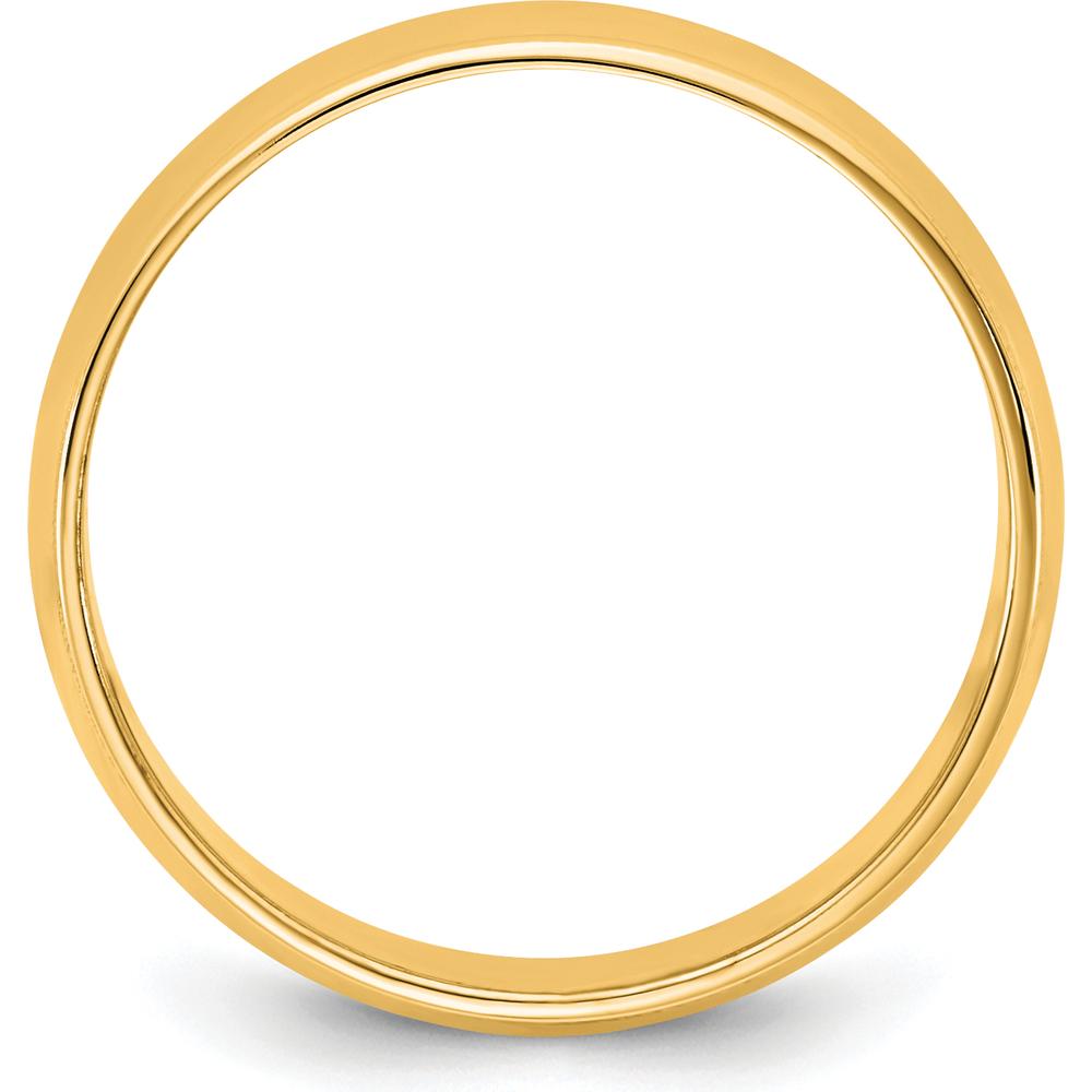 14K Yellow Gold 6.5mm Half Round Wedding Band with Milgrain Edges - Polished Finish, Engravable, Unisex by Luciano & Cie