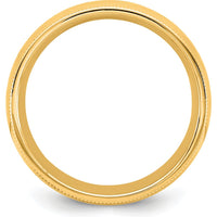 14K Yellow Gold 6.5mm Milgrain Edge Comfort Fit Domed Wedding Band by Luciano & Cie
