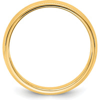 14K Yellow Gold 6.5mm Milgrain Half Round Band - Size 11 by Luciano & Cie
