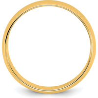 14K Yellow Gold 6.5mm Polished Half Round Band Ring - Size 9 by Luciano & Cie