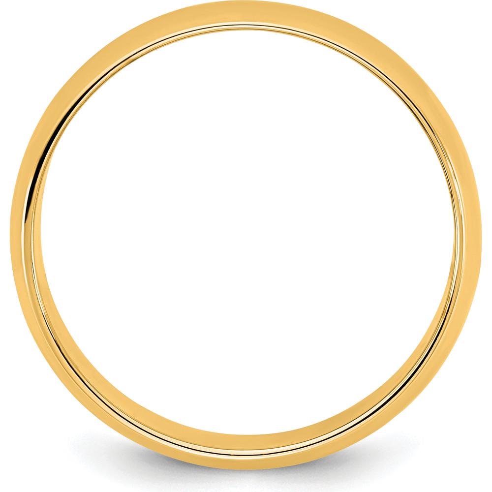 14K Yellow Gold 6.5mm Polished Half Round Band Ring - Size 9 by Luciano & Cie