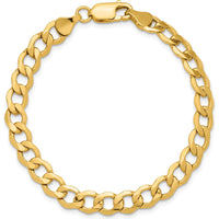 14K Yellow Gold 6.5mm Semi-Solid Curb Chain Bracelet - 9 Inch by Oro Pregiato