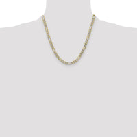 14K Yellow Gold 6.5mm Semi-Solid Figaro Chain Necklace - 20 Inches by Oro Pregiato