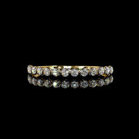 14K Yellow Gold 6.62 Carat Lab-Grown Diamond Bangle with Black Rhodium Prong Setting - 13 Round Brilliant Cut E-F VS1 Diamonds - Covaloro Fine Jewelry