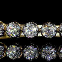 14K Yellow Gold 6.62 Carat Lab-Grown Diamond Bangle with Black Rhodium Prong Setting - 13 Round Brilliant Cut E-F VS1 Diamonds - Covaloro Fine Jewelry