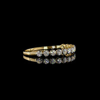 14K Yellow Gold 6.62 Carat Lab-Grown Diamond Bangle with Black Rhodium Prong Setting - 13 Round Brilliant Cut E-F VS1 Diamonds - Covaloro Fine Jewelry