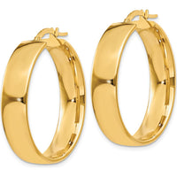 14K Yellow Gold 6.75mm Polished Hoop Earrings - Timeless Classic Design by Oro Pregiato
