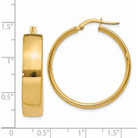 14K Yellow Gold 6.75mm Polished Hoop Earrings - Timeless Classic Design by Oro Pregiato