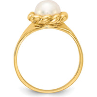 14K Yellow Gold 6-7mm Button Freshwater Pearl Ring by Monteluci Fine Jewelry