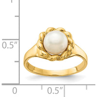 14K Yellow Gold 6-7mm Button Freshwater Pearl Ring by Monteluci Fine Jewelry