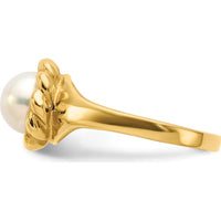14K Yellow Gold 6-7mm Button Freshwater Pearl Ring by Monteluci Fine Jewelry