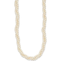 14K Yellow Gold 6-7mm Freshwater Cultured Pearl 3-Strand Necklace - 21" Length by Monteluci Fine Jewelry