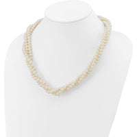 14K Yellow Gold 6-7mm Freshwater Cultured Pearl 3-Strand Necklace - 21" Length by Monteluci Fine Jewelry