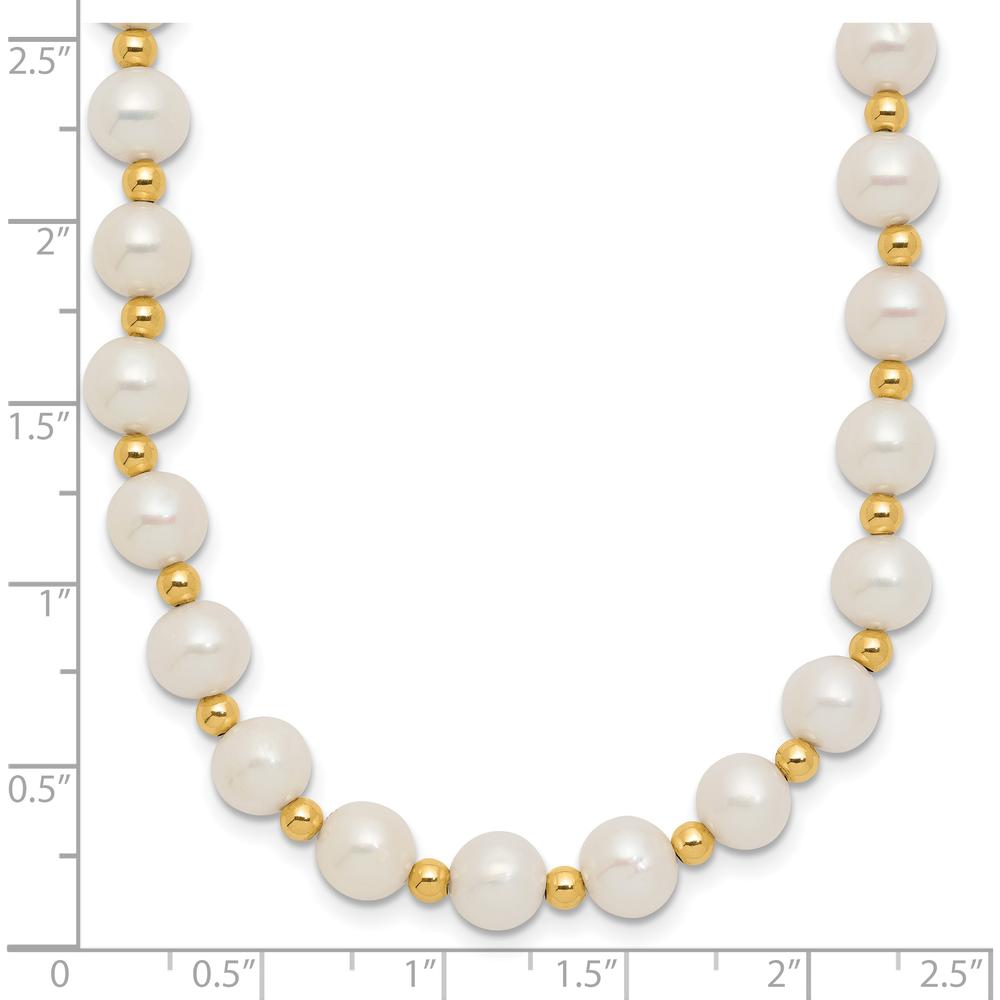 14K Yellow Gold 6-7mm Freshwater Cultured Pearl Beaded Necklace - 18" by Monteluci Fine Jewelry