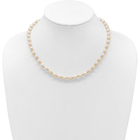 14K Yellow Gold 6-7mm Freshwater Cultured Pearl Beaded Necklace - 18" by Monteluci Fine Jewelry