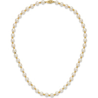 14K Yellow Gold 6-7mm Freshwater Cultured Pearl Beaded Necklace - 18" by Monteluci Fine Jewelry
