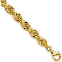 14K Yellow Gold 6.7mm Regular Rope Chain with Lobster Clasp - 9"