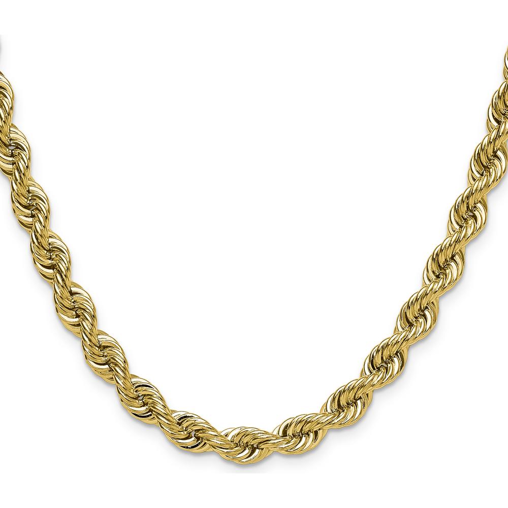 14K Yellow Gold 6.7mm Rope Chain Necklace - 20"