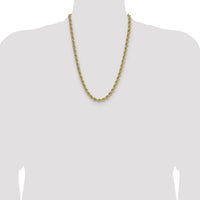 14K Yellow Gold 6.7mm Rope Chain Necklace - 24"